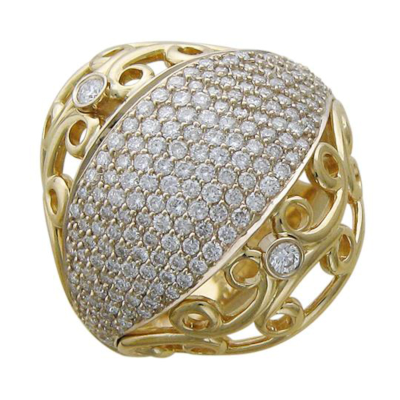 Кольцо из комбинированного золота 750 пробы с бриллиантами 01К685564