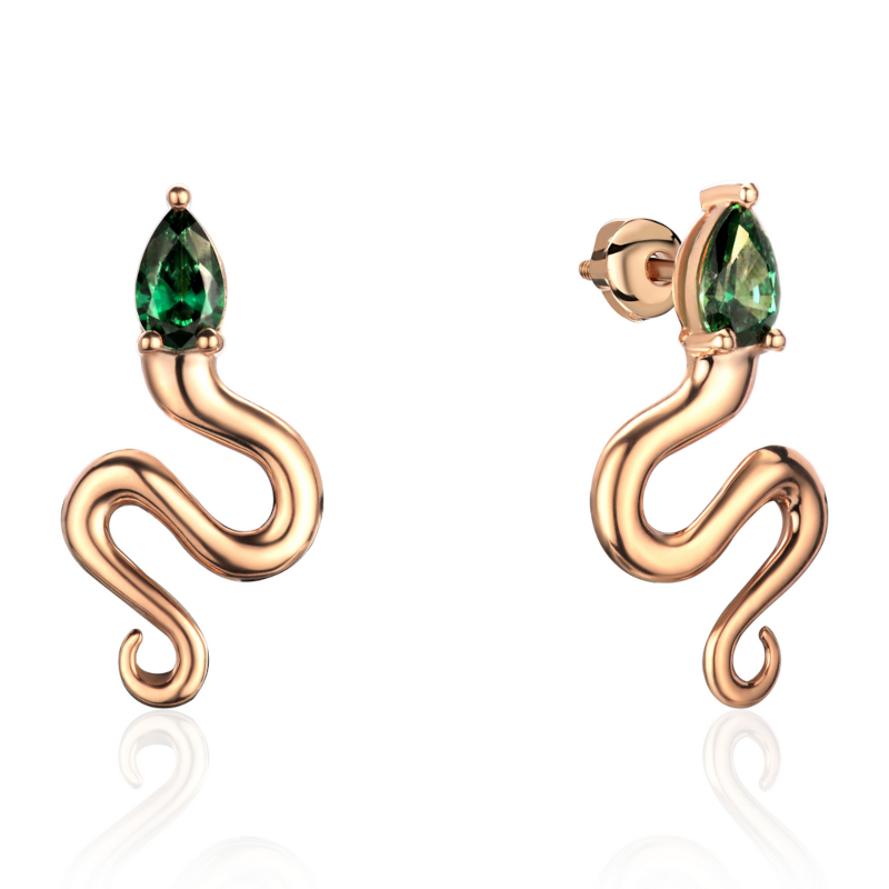 Серьги из красного золота 585 пробы с фианитами 01С2115242-1 Серьги из красного золота 585 пробы с фианитами 01С2115242-1