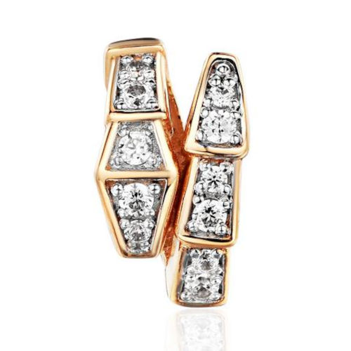 Подвеска из красного золота 585 пробы с бриллиантами 01П6115191Р-17 Подвеска из красного золота 585 пробы с бриллиантами 01П6115191Р-17