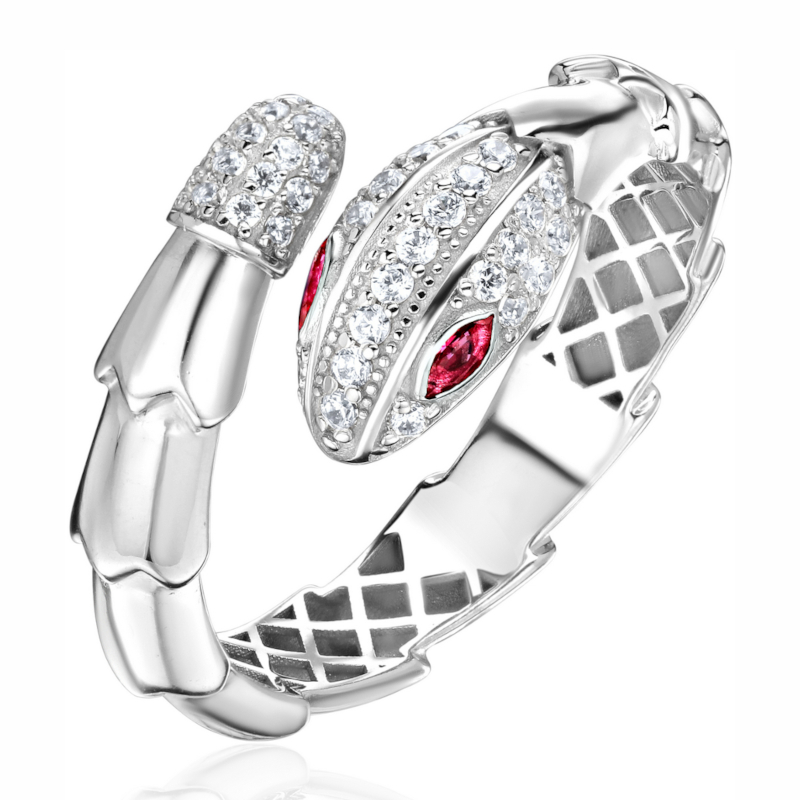 Кольцо из белого золота 585 пробы с нанорубинами и фианитами 01К2215058-1 Кольцо из белого золота 585 пробы с нанорубинами и фианитами 01К2215058-1