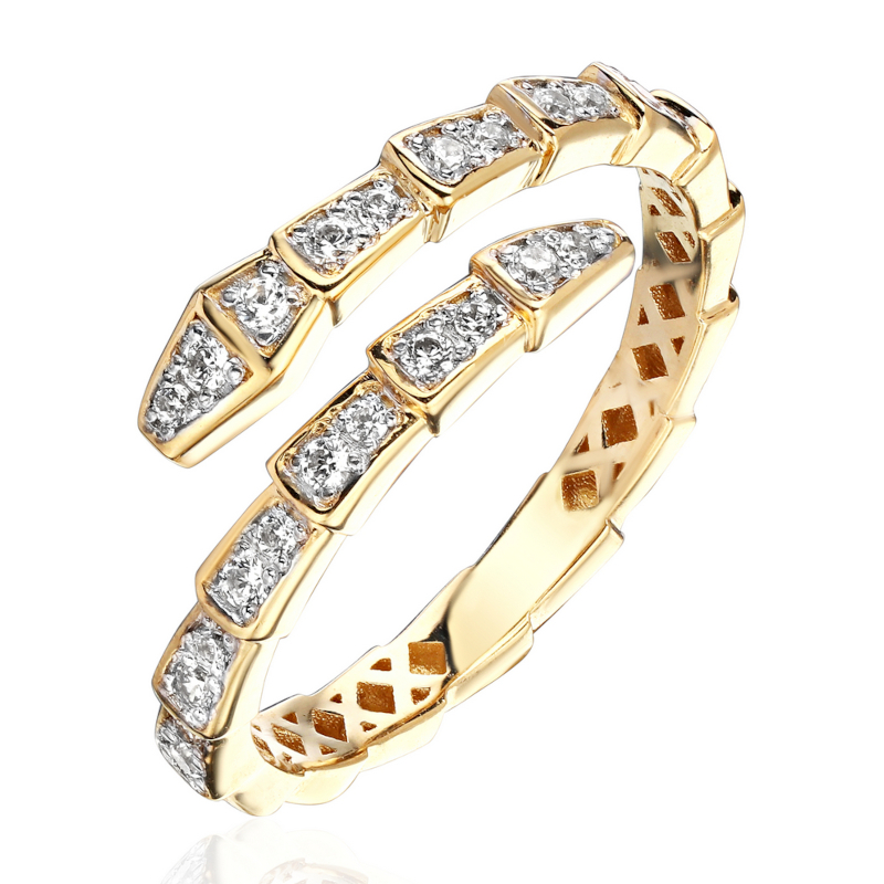 Кольцо из желтого золота 585 пробы c фианитами 01К1315189 Кольцо из желтого золота 585 пробы c фианитами 01К1315189