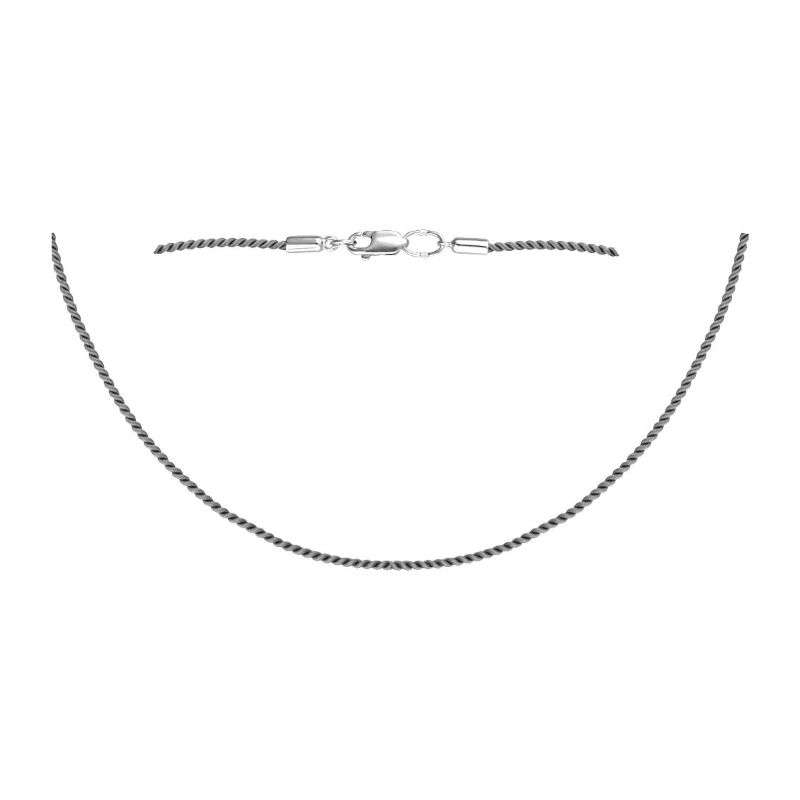 Колье из шелковой нити с замком из серебра 925 пробы 01Л051756-4