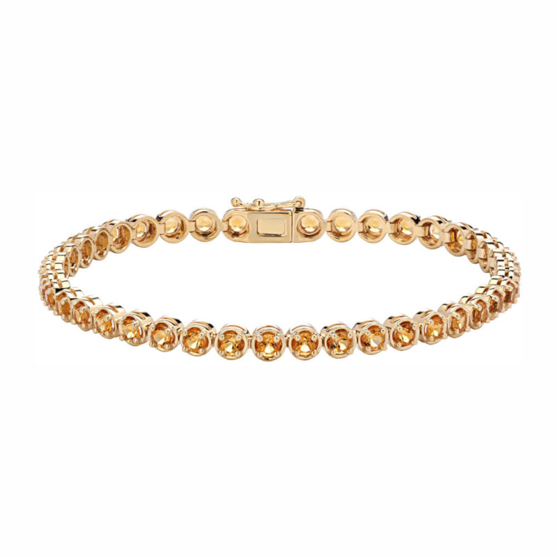 Браслет из желтого золота 585 пробы с цитрином 01Б332674-3