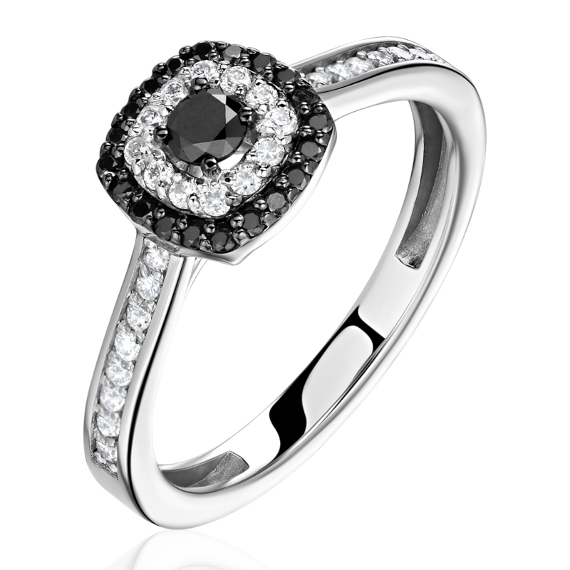 Кольцо из белого золота 585 пробы с бриллиантами 01К6215307-1