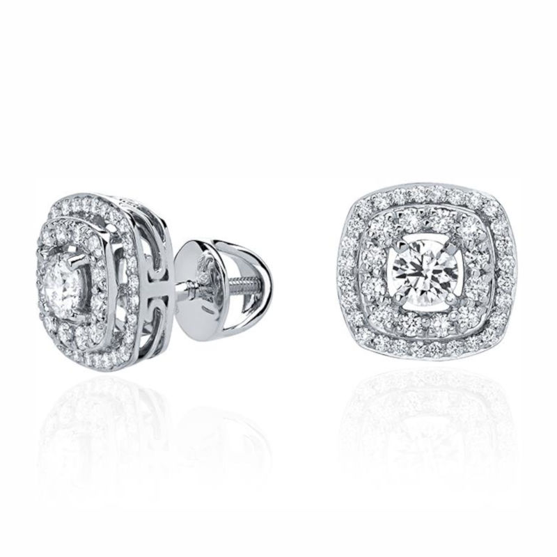 Серьги из белого золота 750 пробы с бриллиантами 01С6714338