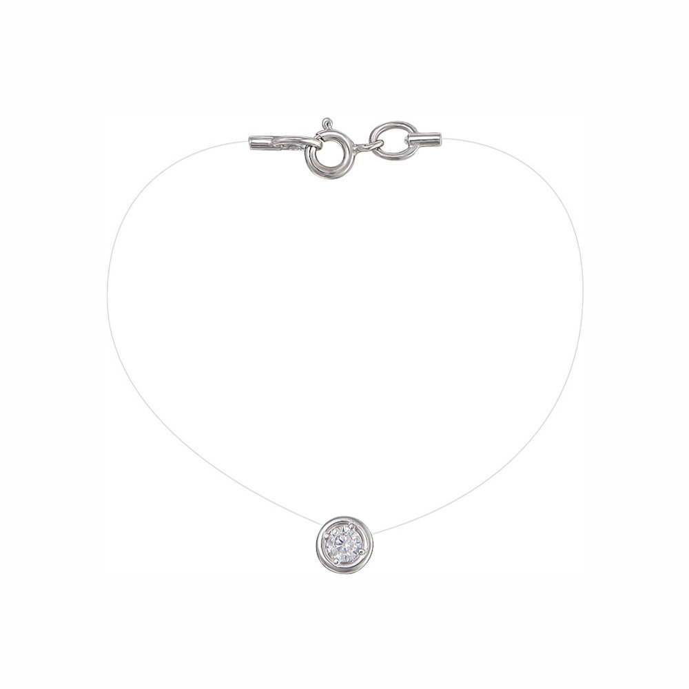 Колье из серебра 925 пробы с фианитом 01Л151584
