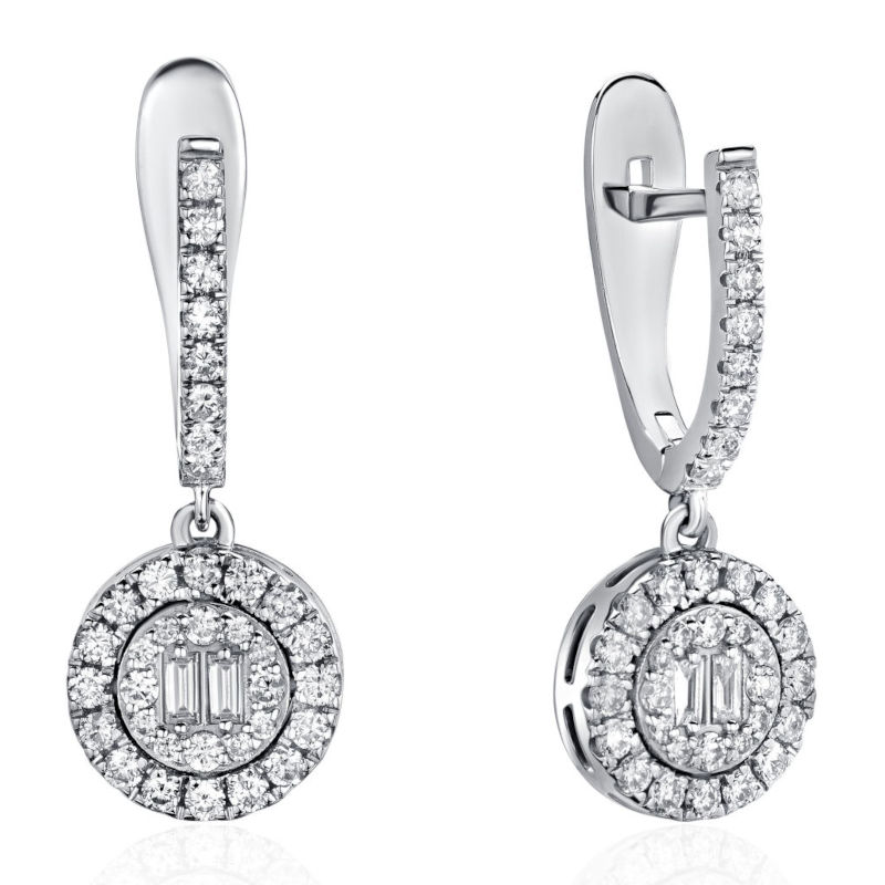 Серьги из платины 585 пробы с бриллиантами 01С6915335-585