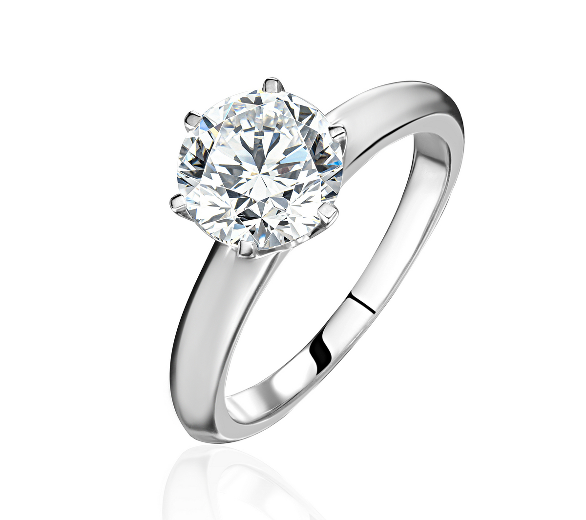 Кольцо из белого золота 585 пробы с бриллиантом 01К627645-Л