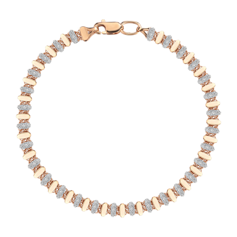 Браслет из красного золота 585 пробы с фианитами 01Б113549Р