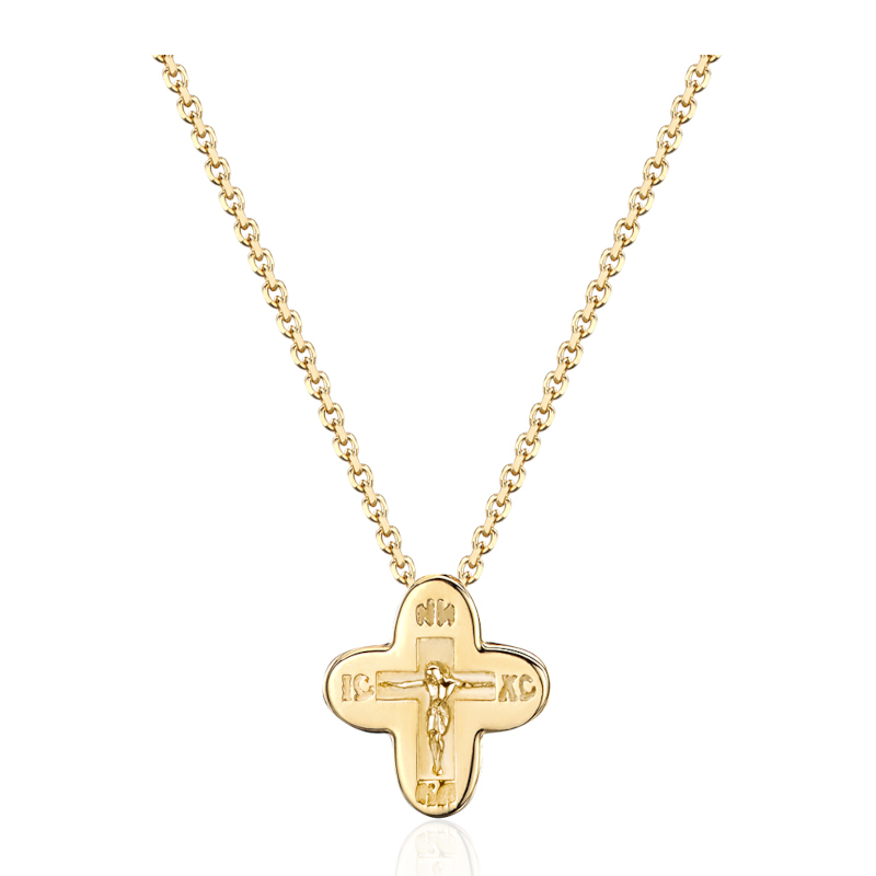 Колье из желтого золота 585 пробы без вставок 01Л732545