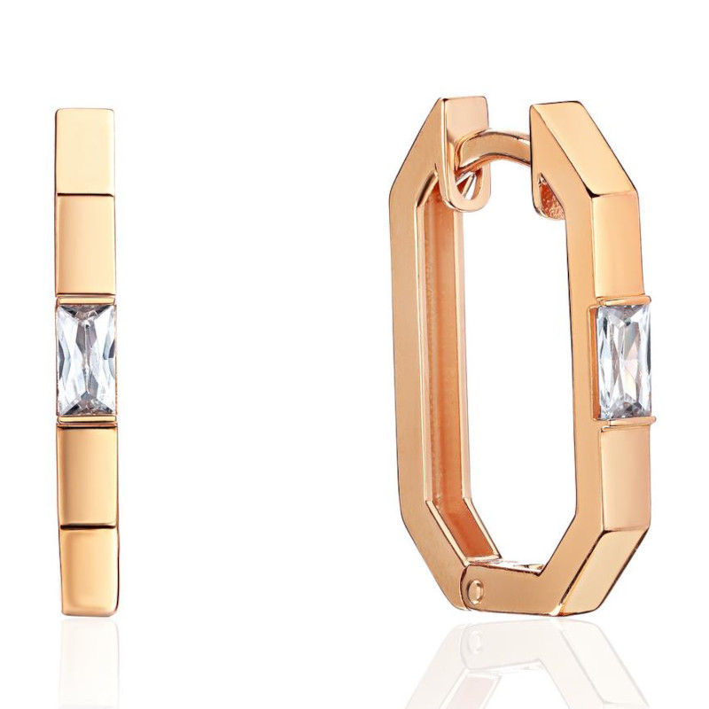 Серьги из красного золота 375 пробы с фианитами 01С1115219S