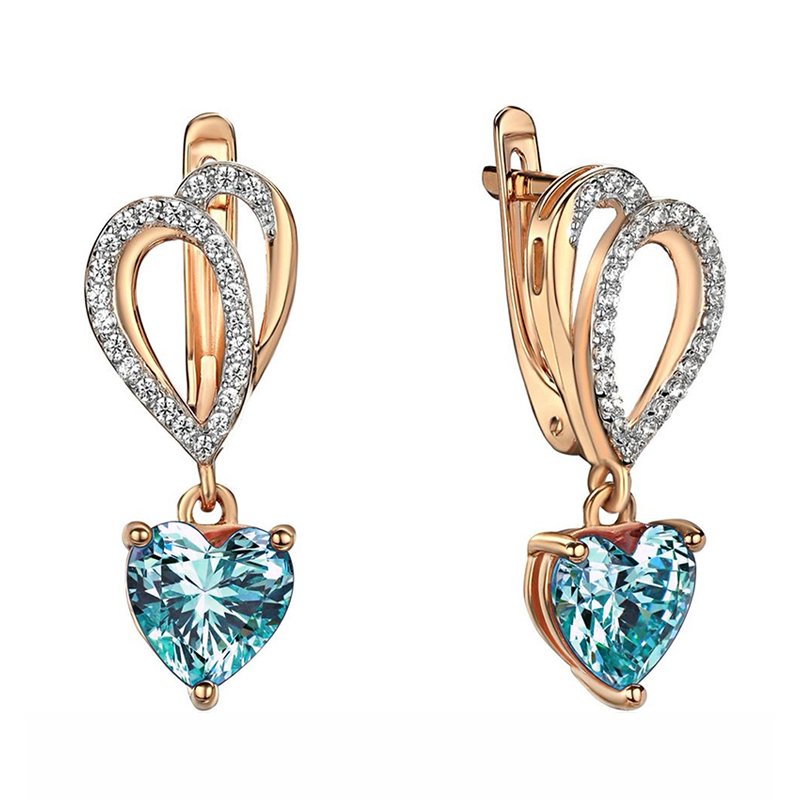 Серьги из красного золота 585 пробы c наноситал турмалином и фианитами 01С2116541Р-3