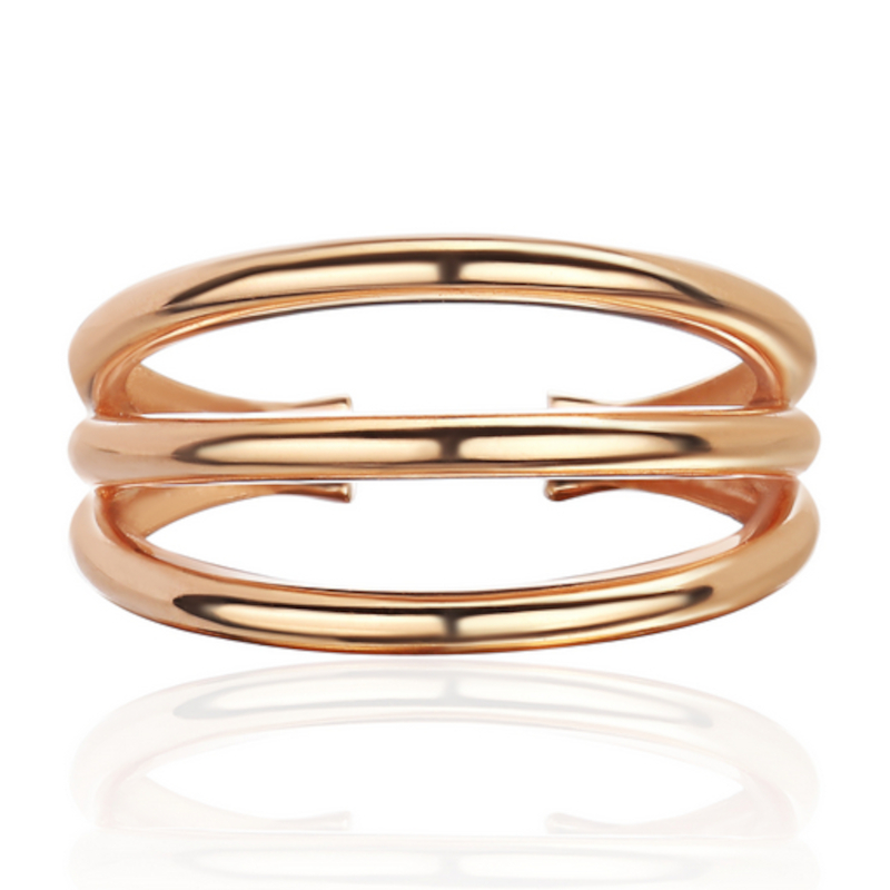 Серьга одиночная кафф из красного золота 585 пробы без вставок 01С0116922