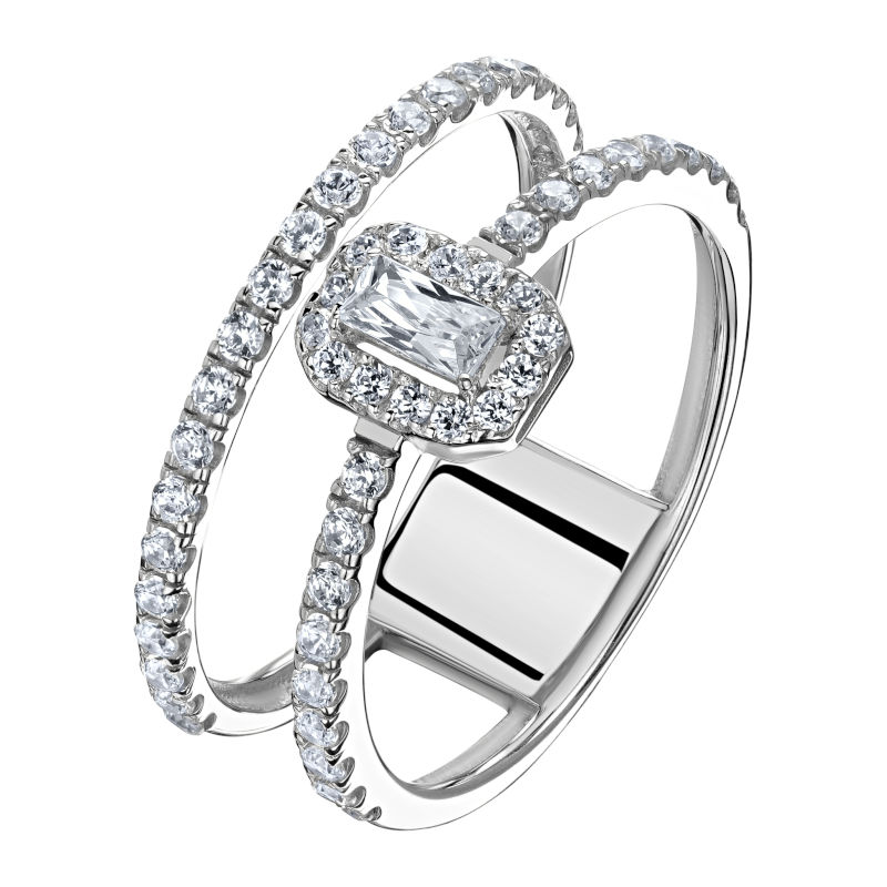 Кольцо из белого золота 585 пробы с фианитами 01К1213759 Кольцо из белого золота 585 пробы с фианитами 01К1213759