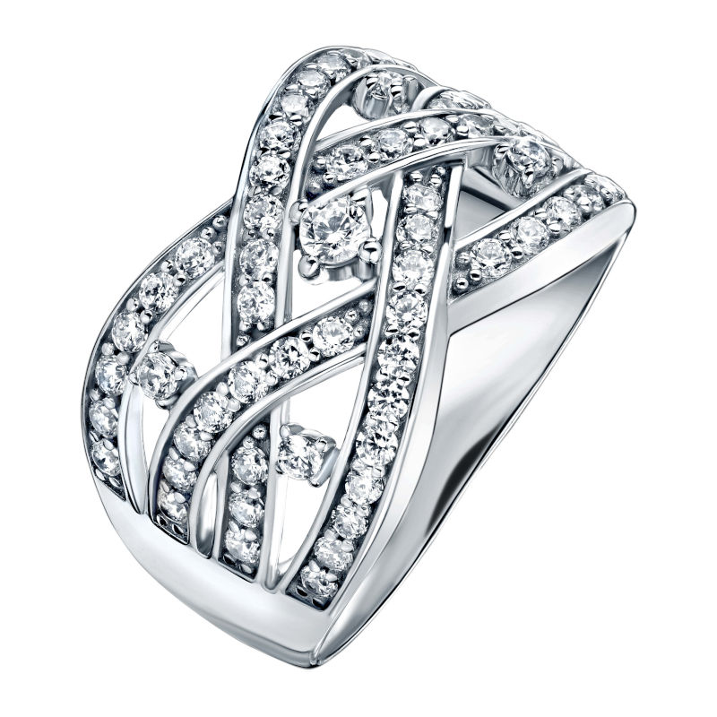 Кольцо из серебра 925 пробы с фианитами 01К1514138