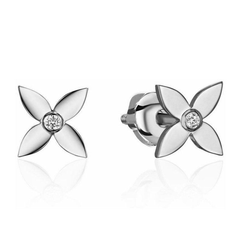 Серьги из платины 585 пробы с бриллиантами 01С6916670-17-585