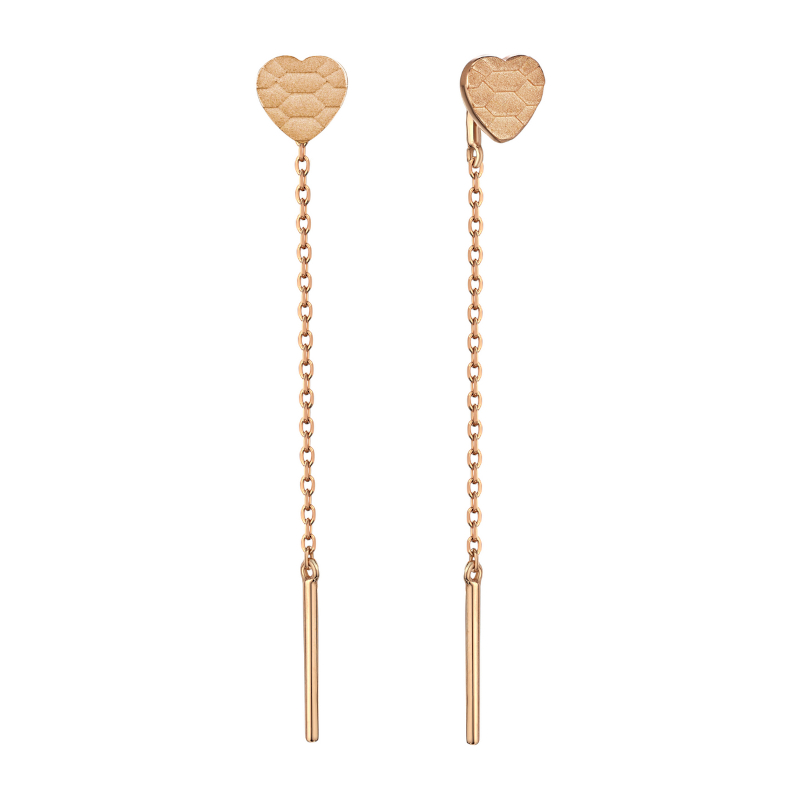 Серьги из красного золота 585 пробы без вставок 01С0116974