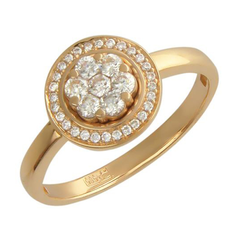 Кольцо из красного золота 585 пробы с бриллиантами 01К613019Z Кольцо из красного золота 585 пробы с бриллиантами 01К613019Z