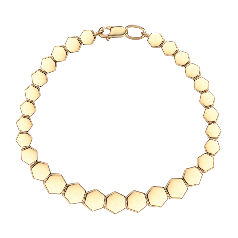 Браслет из желтого золота 585 пробы без вставок 01Б033496