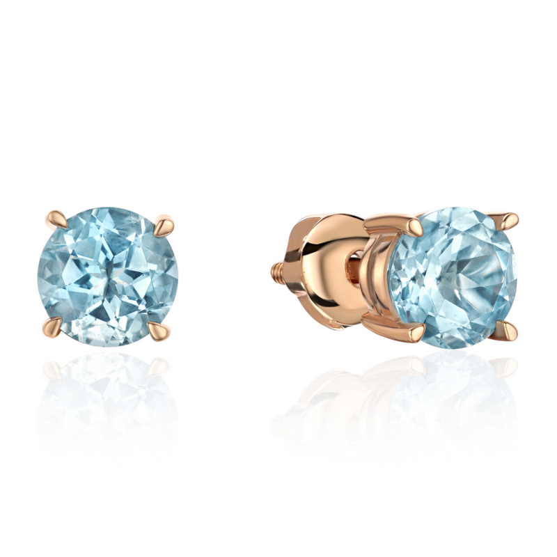 Серьги из красного золота 585 пробы с топазами 01С3115010-1