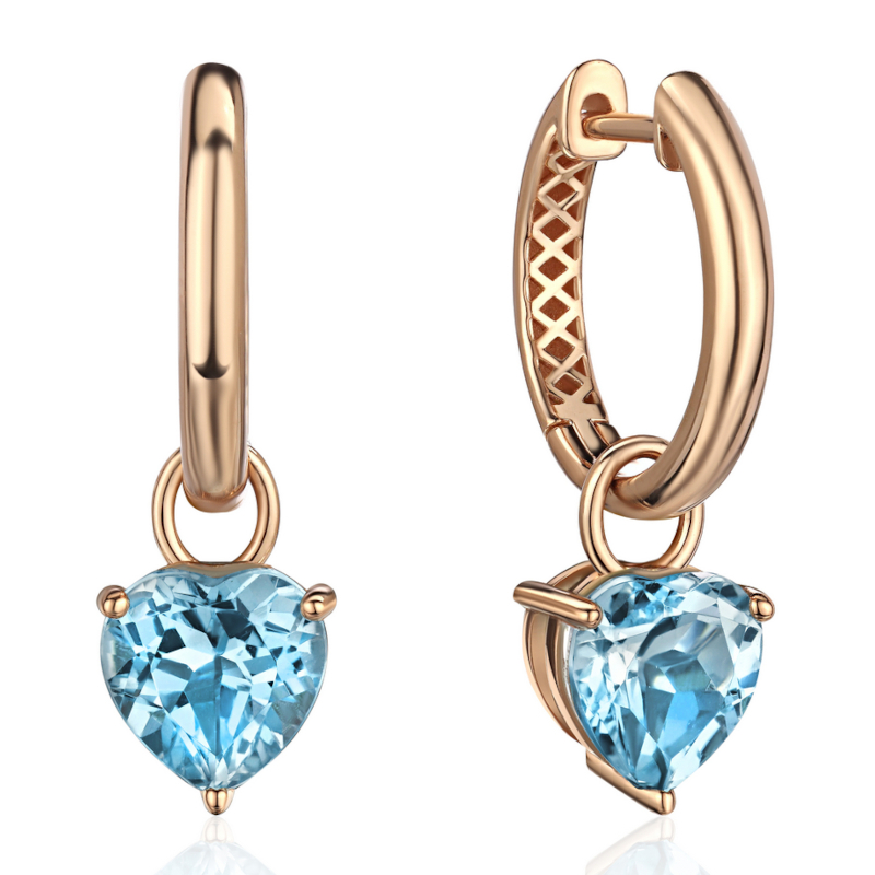 Серьги из красного золота 585 пробы с топазами 01С3116993-1