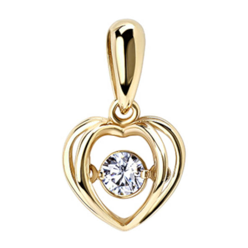 Подвеска "Сердце" из желтого золота 585 пробы с фианитом 01П137964