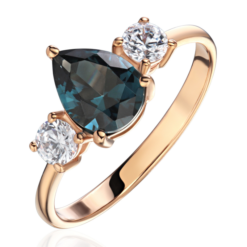 Кольцо из красного золота 585 пробы с фианитами 01К2115337-2