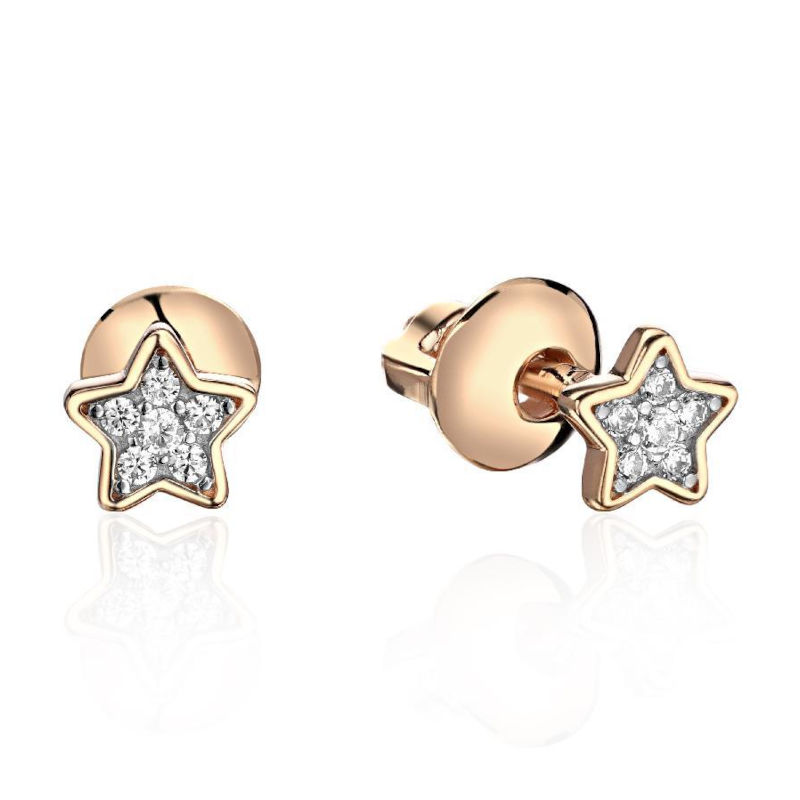 Серьги из желтого золота 585 пробы с бриллиантами 01С6314216Р-17