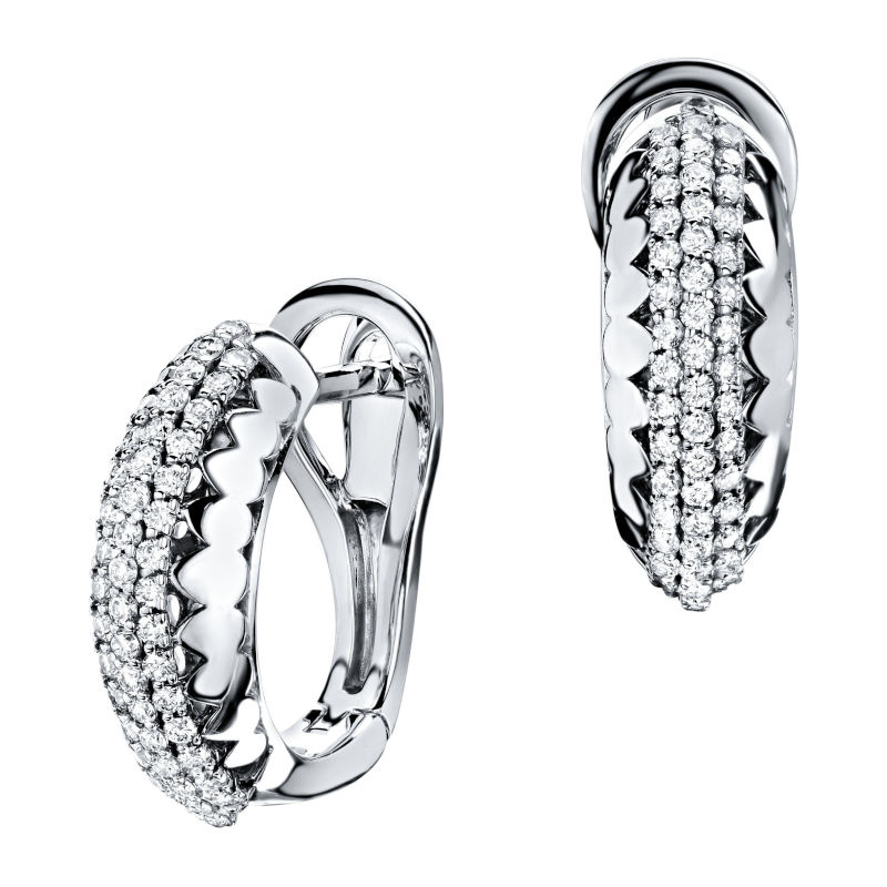 Серьги из белого золота 585 пробы с бриллиантами 01С6214099