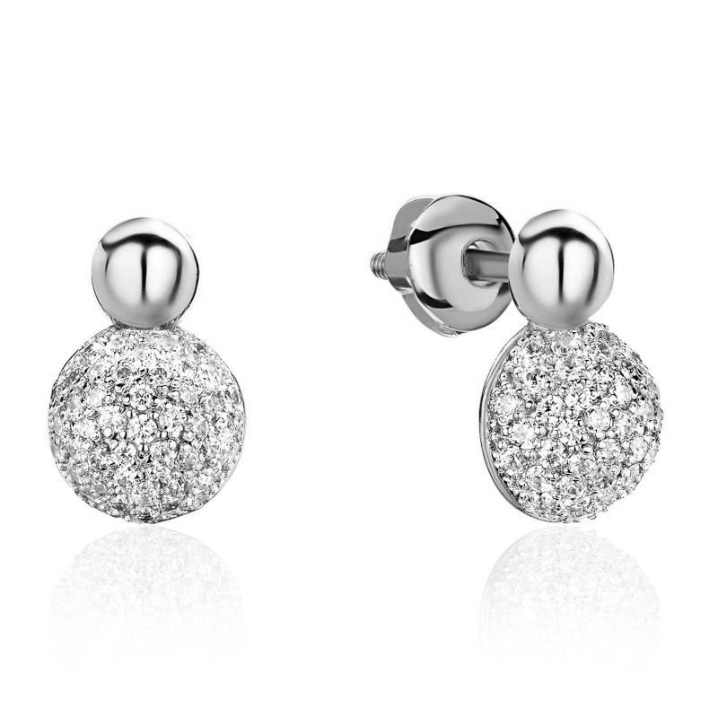 Серьги из белого золота 585 пробы с бриллиантами 01С6216006-17