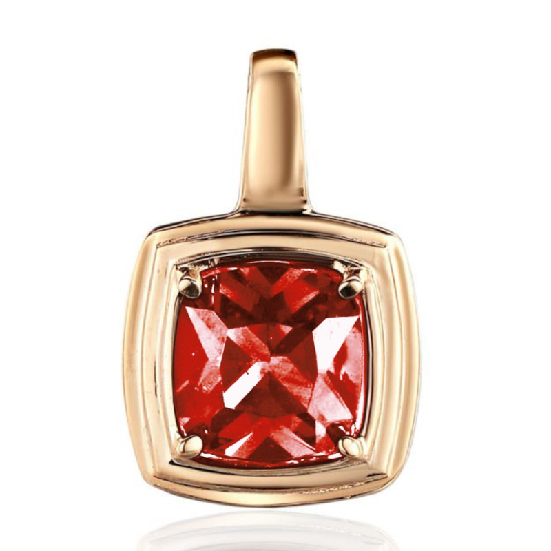 Подвеска из красного золота 585 пробы с гранатом 01П3116564-2