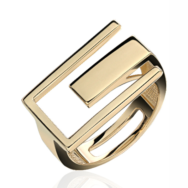 Кольцо из желтого золота 585 пробы без вставок 01К0315471