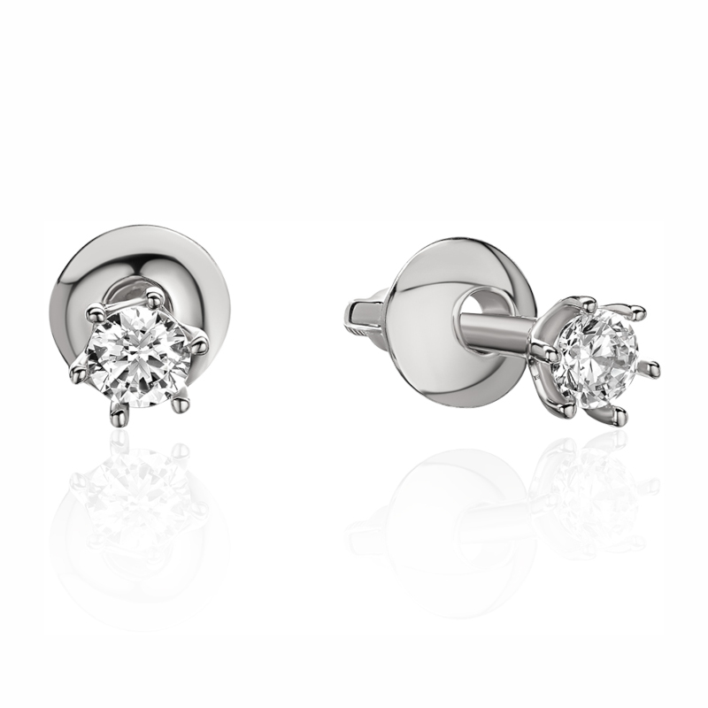 Серьги из белого золота 585 пробы с бриллиантами 01С6213935