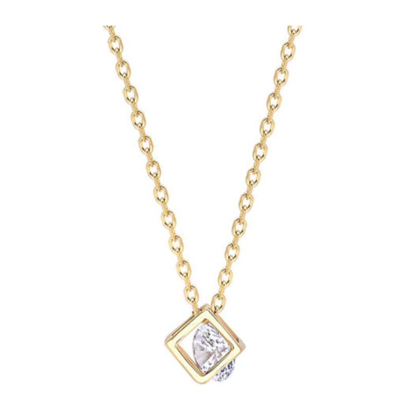 Колье из желтого золота 585 пробы с фианитом 01Л131765 Колье из желтого золота 585 пробы с фианитом 01Л131765