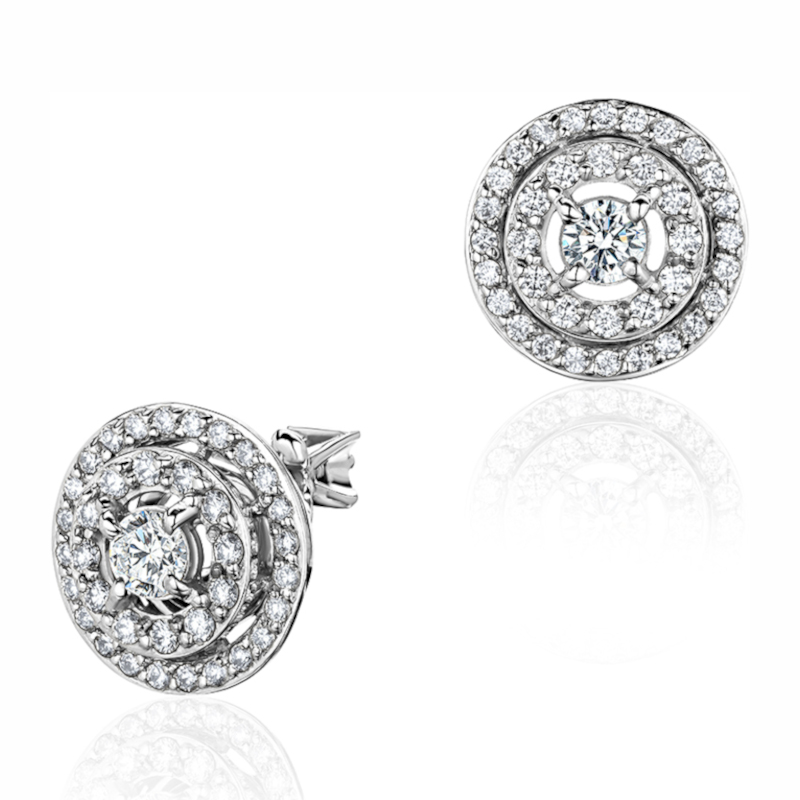 Серьги из белого золота 585 пробы с бриллиантами 01С6214017