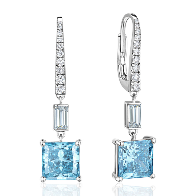 Серьги из белого золота 585 пробы с бриллиантами 01С6217171-Л-1