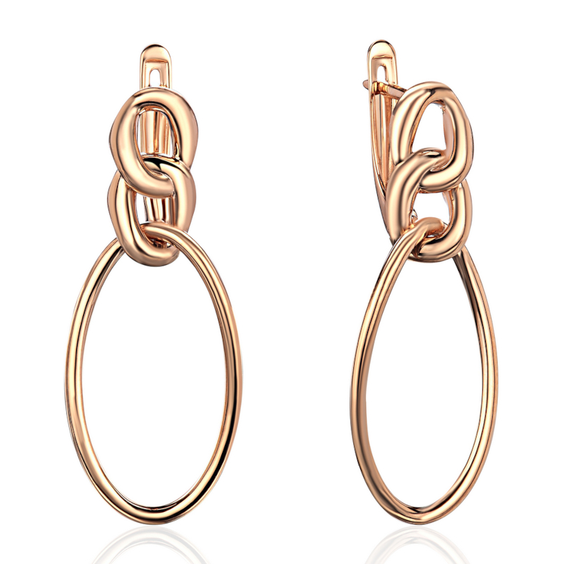 Серьги из красного золота 585 пробы без вставок 01С0115800