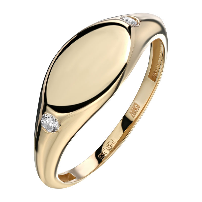 Кольцо из желтого золота 585 пробы с фианитами 01К1315254