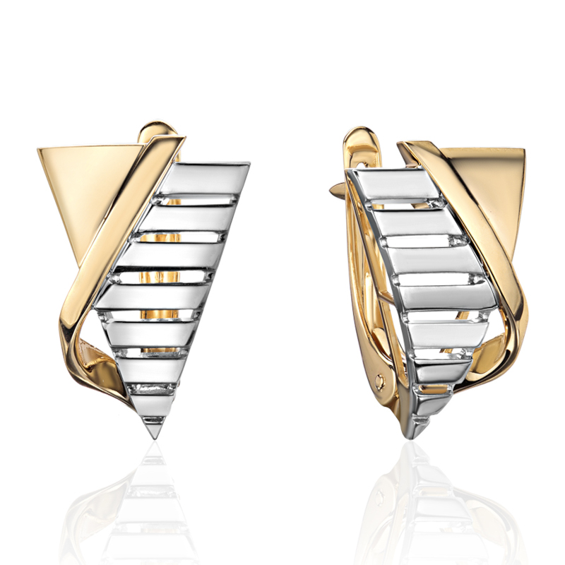 Серьги из желтого золота 585 пробы без вставок 01С0315802Р