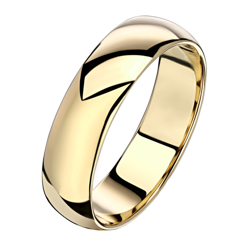 Обручальное кольцо из желтого золота 585 пробы 01О030381
