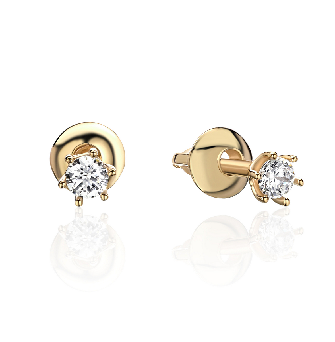 Серьги из желтого золота 585 пробы с фианитами 01С1313935