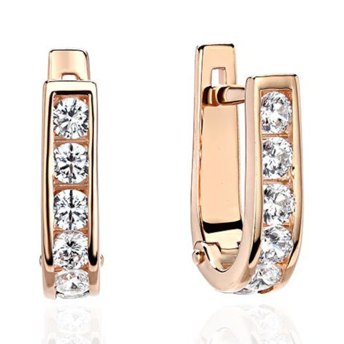 Серьги из красного золота 375 пробы с фианитами 01С114829S