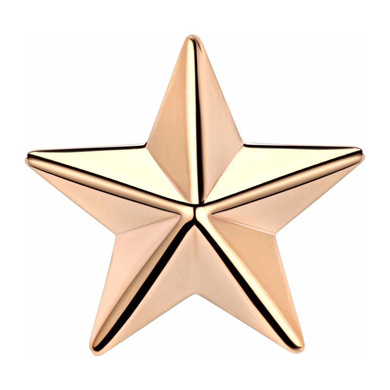 Звезда майорская на погоны из красного золота 585 пробы без вставок 01В010007