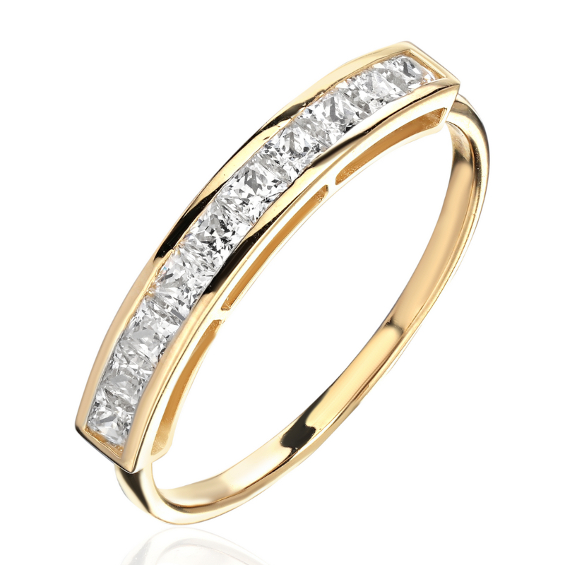 Кольцо из желтого золота 585 пробы c фианитами 01К1311653 Кольцо из желтого золота 585 пробы c фианитами 01К1311653