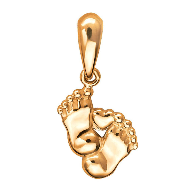 Подвеска "Детские ножки" из красного золота 375 пробы без вставок 01П013603SР