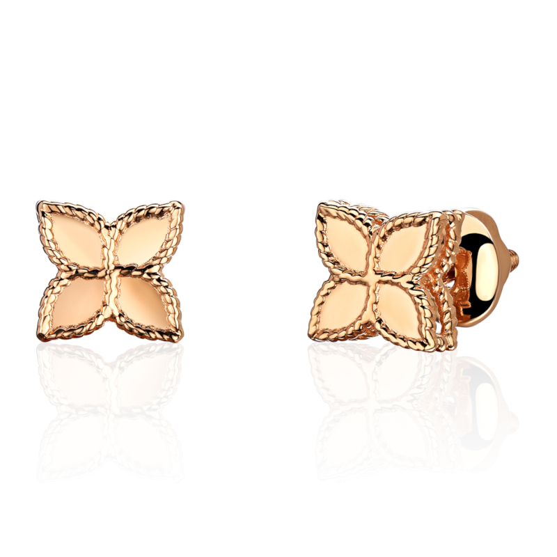 Серьги из красного золота 585 пробы без вставок 01С0115579
