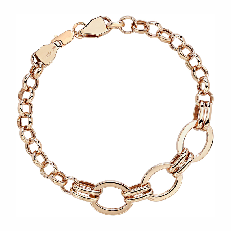 Браслет из красного золота 585 пробы без вставок 01Б013147