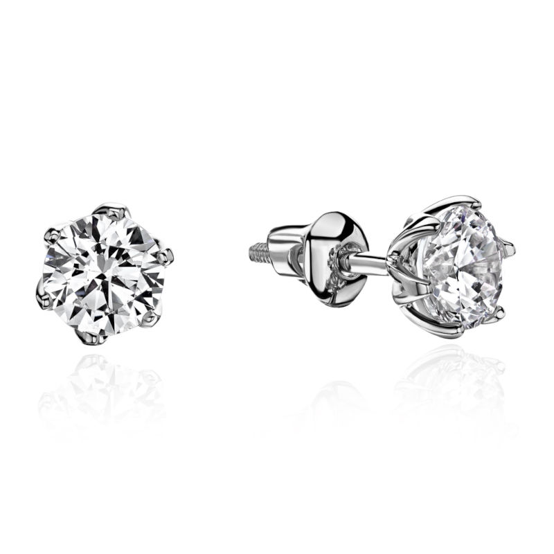 Серьги из платины 585 пробы с бриллиантами 01С6914872-Л-585