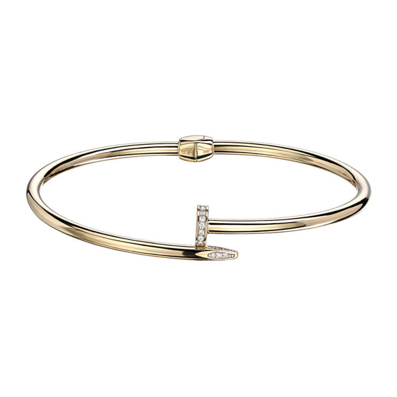 Браслет конго из желтого золота 585 пробы с фианитами 01Б132998