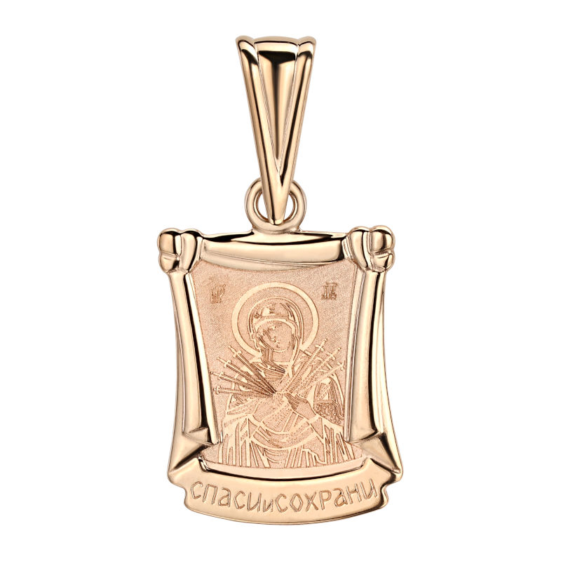 Подвеска из красного золота 585 пробы без вставок 01П010953